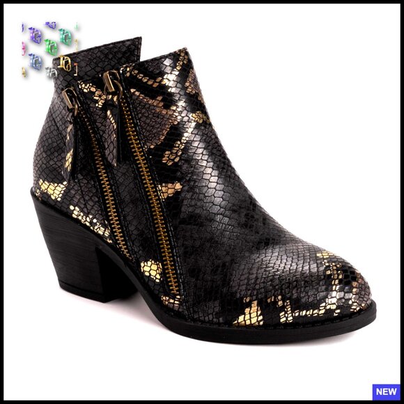 Ankle Boots Animal Print Block Heel Comfortable Casual Fall Fashion
